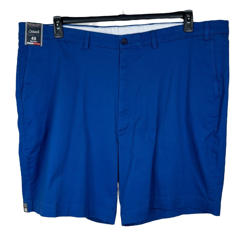Roundtree & Yorke SZ 48 Casual Shorts Classic Fit Flat Front 9" Inseam Zip-Fly